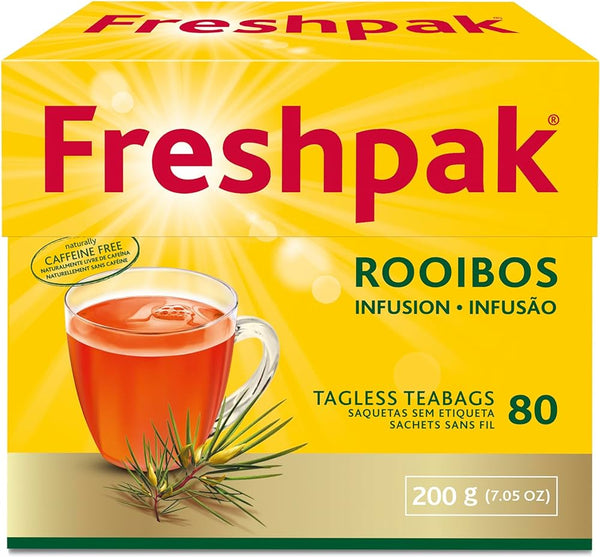 Freshpak Rooibos Infusion Tagless Teabags 200g | Caffeine Free | 80 Tea Bags