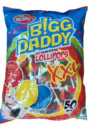 Mr. Berry's Bigg Daddy Assorted XXL Lollipops 50 Pcs.