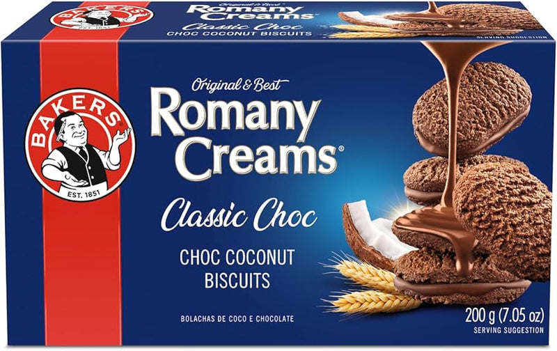 Bakers Romany Creams Classic Choco Coconut Biscuits 200g