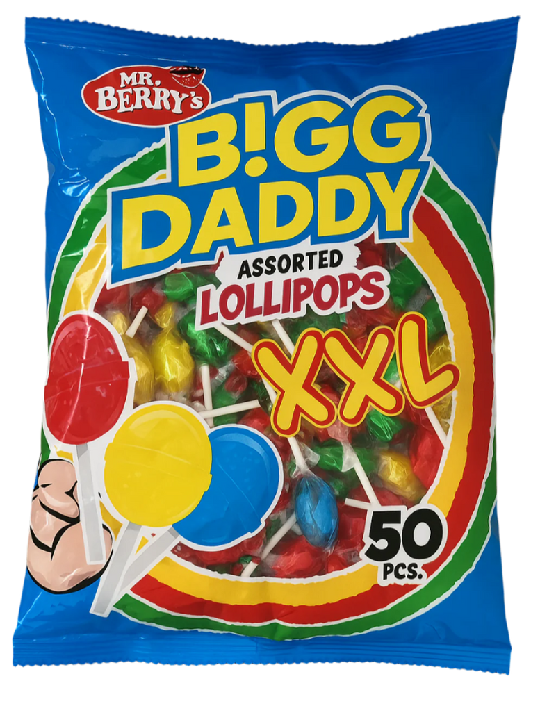 Mr. Berry's Bigg Daddy Assorted XXL Lollipops 50 Pcs.