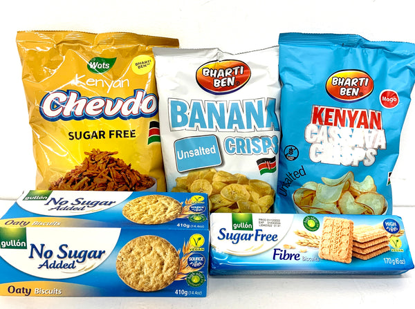 Kenyan Bhartiben Snacks and Gullon No Added Sugar Biscuits Seasonal Bundle 8