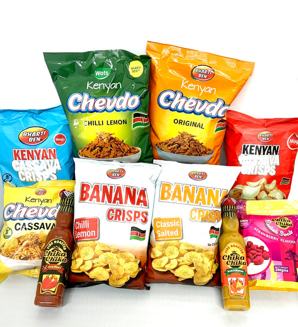 Kenyan Bhartiben Snacks and Chika Chika Sauces Seasonal Bundle 6