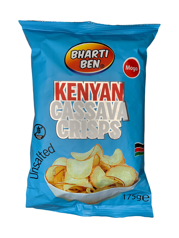 Bharti Ben Kenyan Cassava (Mogo) Unsalted Crisps 175g (BEST BEFORE-13/10/2024)