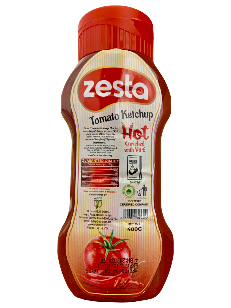 Zesta Kenyan Hot Tomato Ketchup 400g