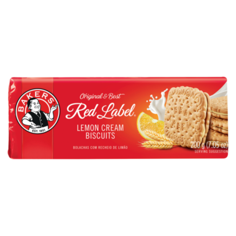 Bakers Red Label Lemon Cream Biscuits 200g