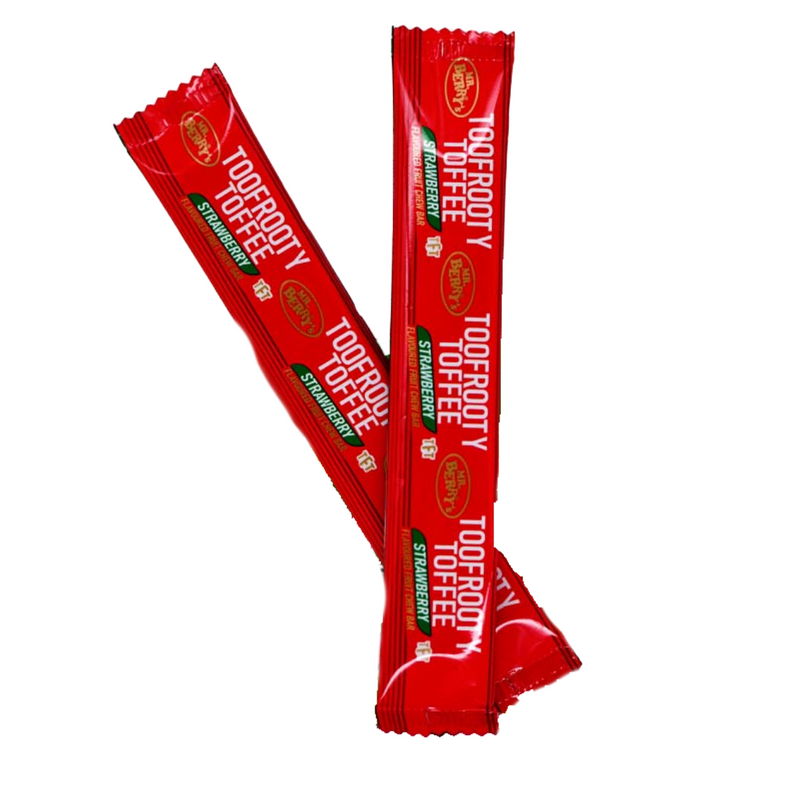 Mr. Berry's Toofrooty Toffee Strawberry Flavoured Fruit Chew Bar 10 Pcs