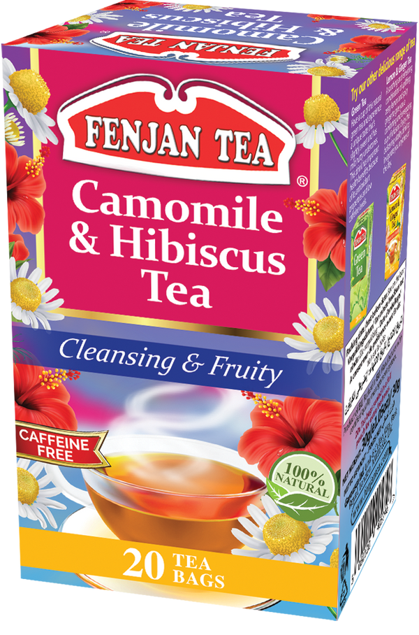 Fenjan Camomile & Hibiscus Tea, Cleansing & Fruity, 20 Tea Bags