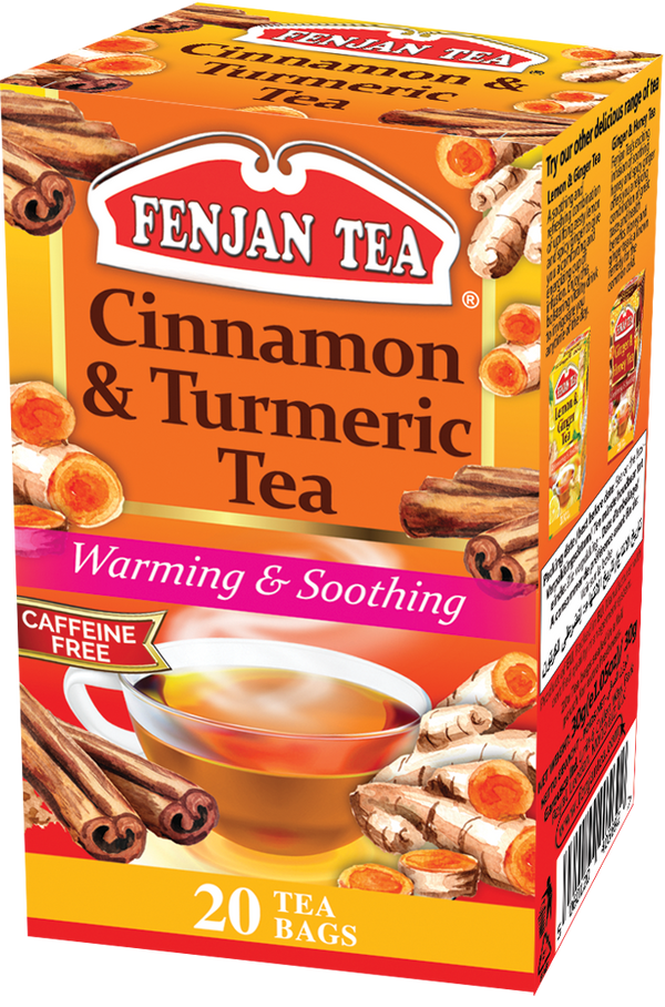 Fenjan Cinnamon & Turmeric Tea 30g | Warming & Soothing Caffeine-Free | 20 Tea Bags