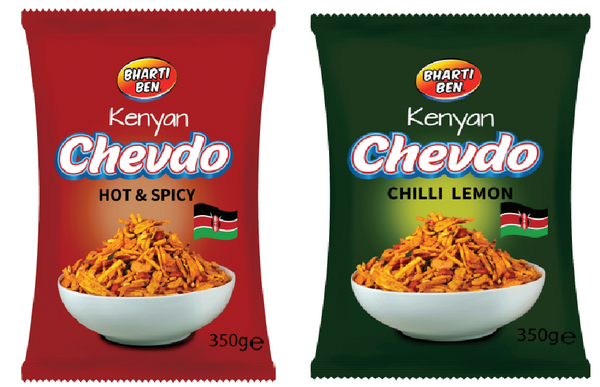 [Combo] Bharti Ben Kenyan Chevdo Snack Mix (Hot & Spicy & Chilli Lemon)