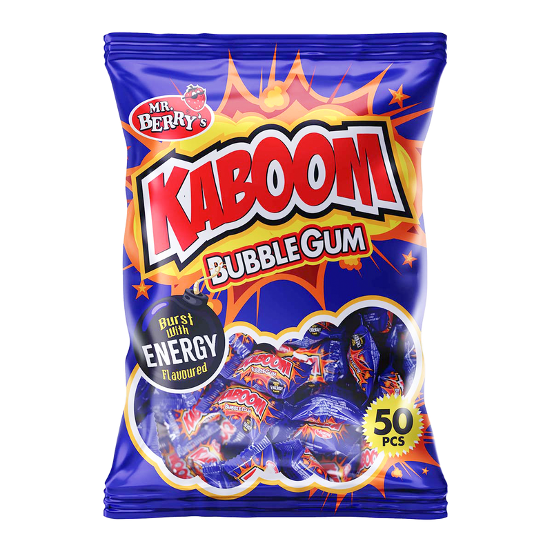 Mr. Berry's KABOOM Bubble Gum Burst with Energy Flavour 50 pcs