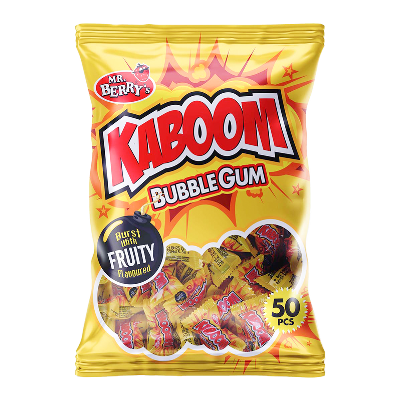 Mr. Berry's KABOOM Bubble Gum Burst with Fruity Flavour 50 pcs