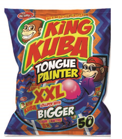 Mr. Berry's King Kuba Tongue Painter Lollipop XXL 50 Pcs