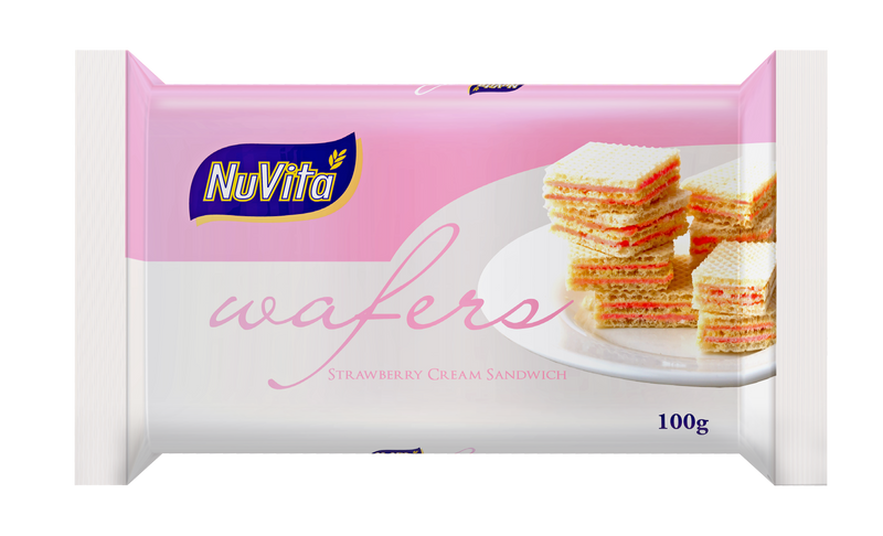 Nuvita Wafers Strawberry Cream Sandwich 100g(Best before date 24/11/2023)